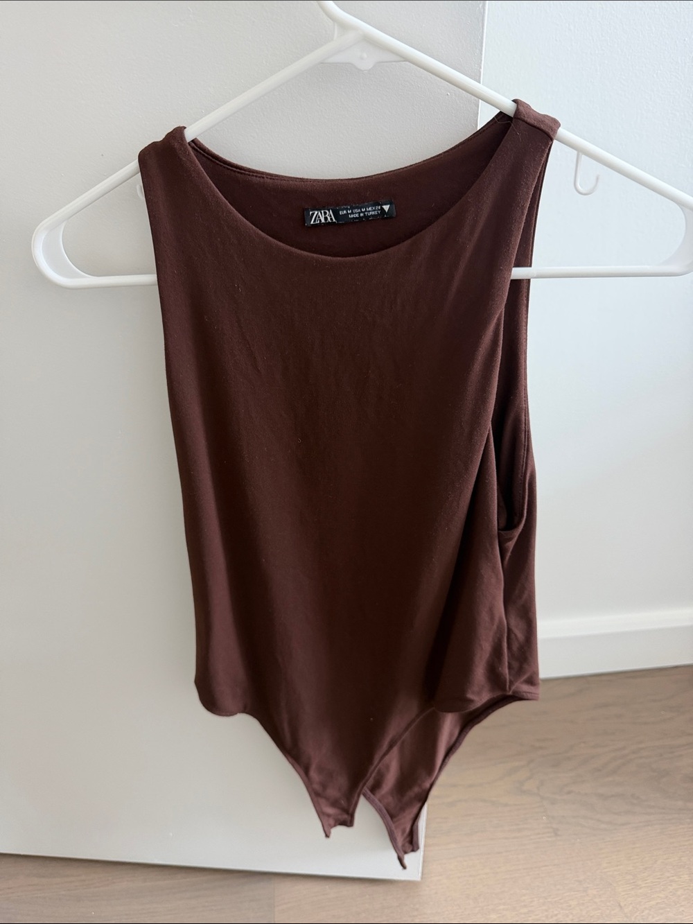 ZARA Chocolate Brown Sleeveless Bodysuit